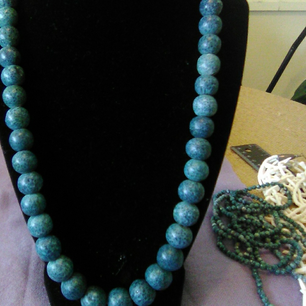Blue Coral Necklace Apox 22 inches 6mm-10 mm